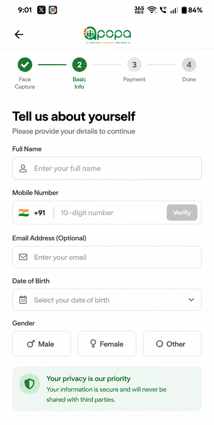 Fill Registration Form