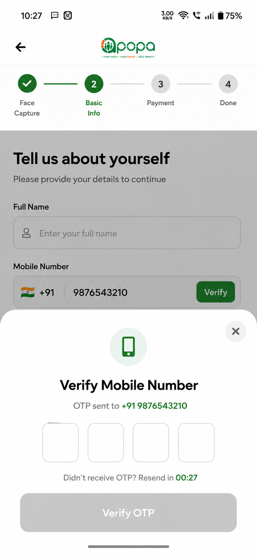 Verify Mobile Number